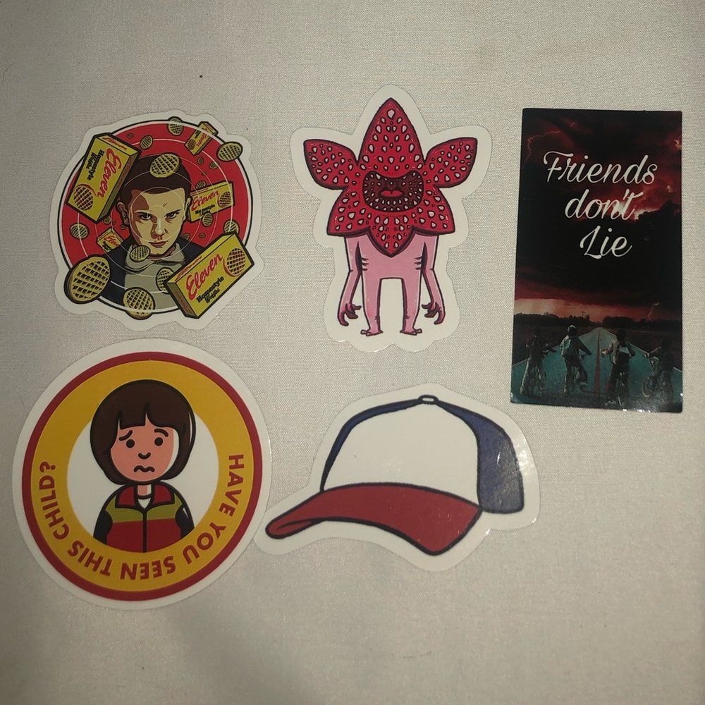 5 pc Stranger Things stickers